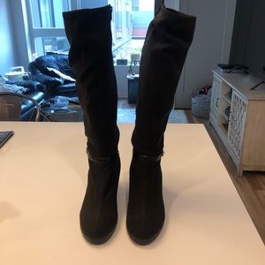 Lauren Ralph Lauren Tula, Black wedged tall boots